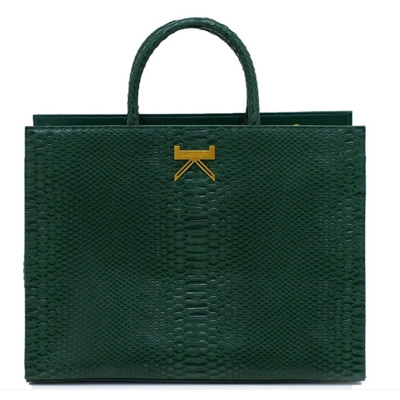 KLASSICKLOTH BOUID 34 Laptop Bag Dark Green Leather Removable Clutch AUTHENTIC - Picture 2 of 11